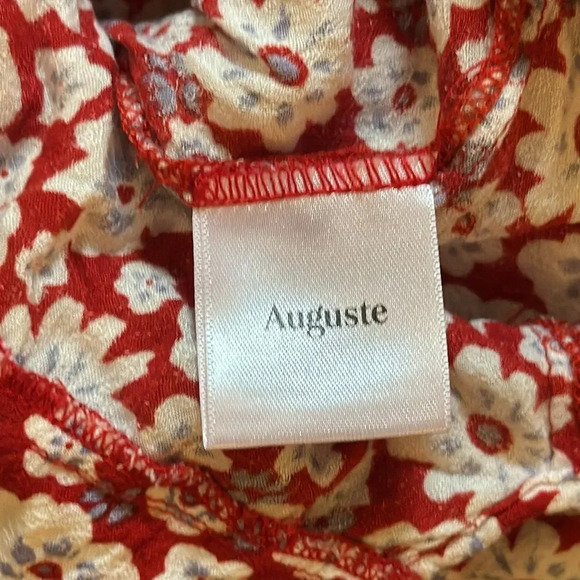 Auguste sz 4 Mila Palms jumpsuit in red floral keyhole front thin straps VGUC - Picture 11 of 12